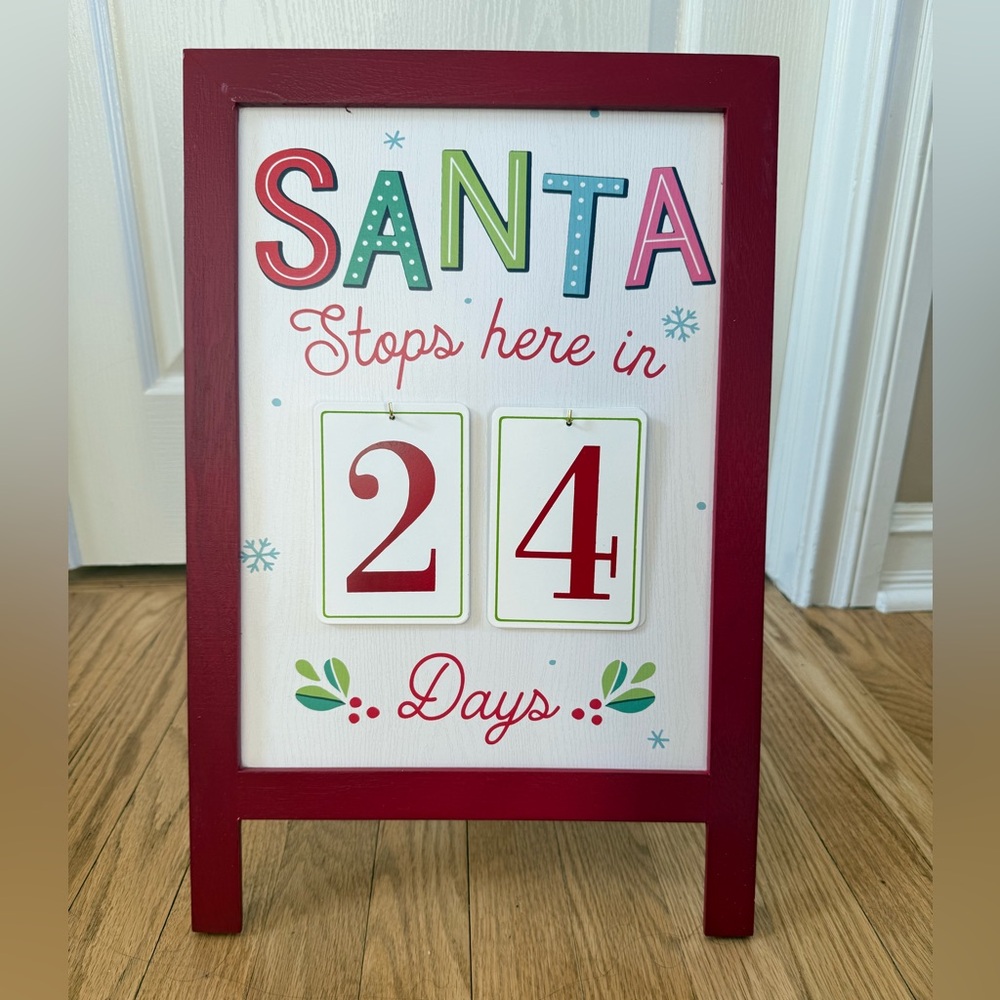 Ashland Wooden Christmas Sign 18”x12” Santa Stops Here Countdown